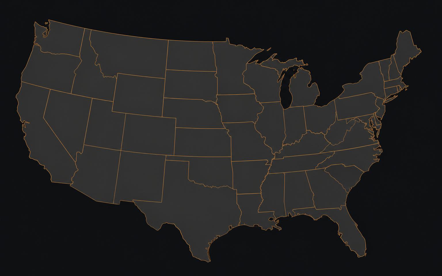 Map of the United States showing Vantage Watch Security monitoring coverage, headquartered in Las Vegas, Nevada